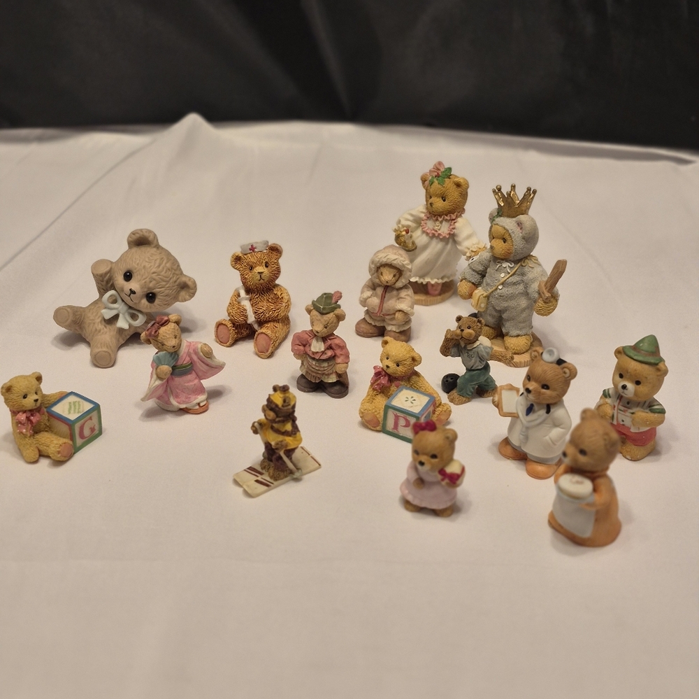 Charming Bear Figurine Collection 15 pieces